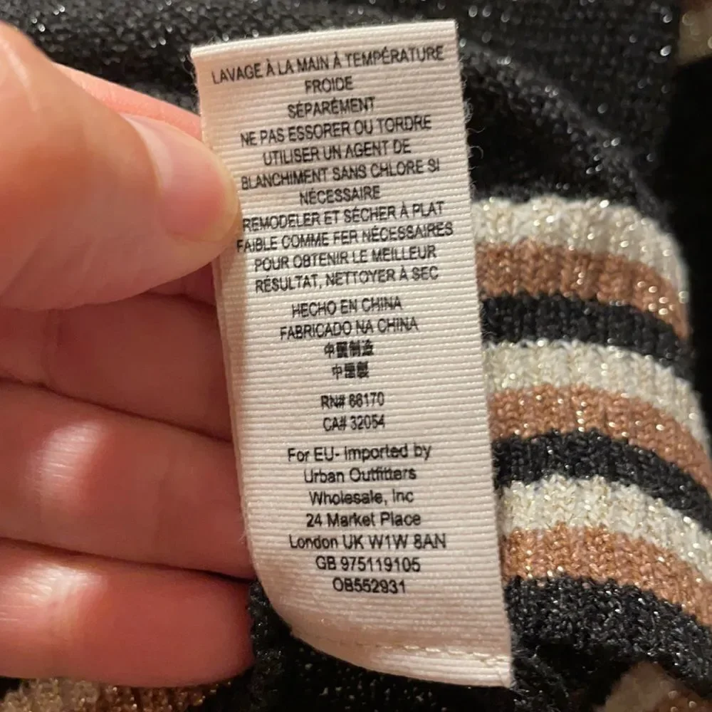 Free People Rose Gold Dust Plunging V sweater
